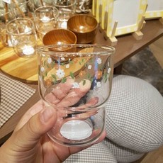 모던하우스 동글한 하얀잔꽃 내열유리컵 270ml 450683, 모던하우스 동글한 하얀잔꽃 내열유리컵 270ml 450