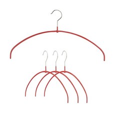 Mawa 좁은 쁘띠 옷걸이 미끄럼 방지 코팅이 된 스틸 행거 셔츠 드레스 캐미솔 티셔츠용 공간 절약 360도 회전 가능한 후크 20개 세트 실버, 레드, 4 PC