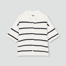 JAJU 여 부클 스트라이프 카라 가디건 J115204101052 549743