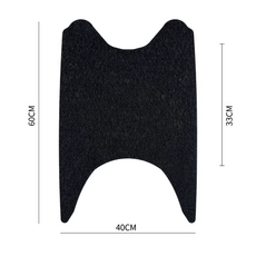 可愛小熊造型機車腳踏墊，通用款，60x40cm, 長款-純黑（送魔鬼黏）, 通用