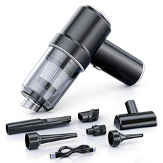 HELLOLEIBOO 다용도 휴대용 무선 진공 청소기 117CG, 블랙