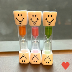 유유팩토리 3분 양치 타이머 모래 시계 욕실 화장실, 핑크모레