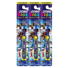 2080 키즈 또봇V 2step 3~5세 유아칫솔, 혼합색상, 1개입, 3개
