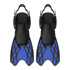 샤오크리 최신 조절 가능 버클 다이빙 핀과 짧은 실리콘 스노클링 슈즈 성인 수상 스포츠 및 여행에 적합, [02] M, 03 Blue_02 M