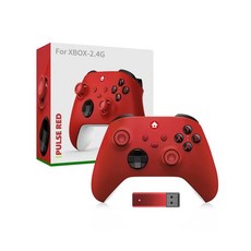 XBOX-2.4G無線遊戲手柄，紅色，震動反饋，人體工學設計, 2.4G無線手柄【狙擊紅]