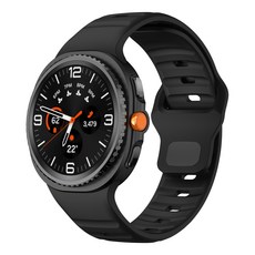 갤럭시워치 8 40mm 44mm 클래식 46mm 호환 마린 물결무늬 스포츠 스트랩 실리콘 갤럭시워치8 44mm 밴드, 블랙