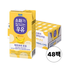 소화가잘되는 락토프리 멸균우유 딜 바나나, 190ml, 48세트