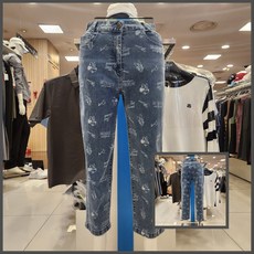 디즈니골프 이월 전판 디즈니 케릭터 패턴이포인트 편한 여성 베기청바지 DP1LPJ002