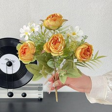 수국 알륨 조화 인테리어 부쉬 다발 장식 꽃 촬영 컬러, 마그 모란 오렌지 옐로우 1송이