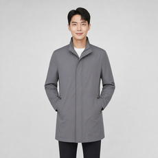 [올포유] 남성 솔리드 하이넥 집업 코트 AGCTL2231-190