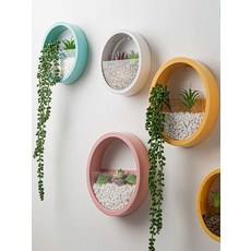 벽걸이 화분 벽면 바구니 다육 플랜트월 행잉 화병 식물꾸미기 식물 베란다 행잉플랜트 가드닝 실내 거실, 기타, 특대형, 랜덤 컬러 수경재배모델 그린플랜트포함