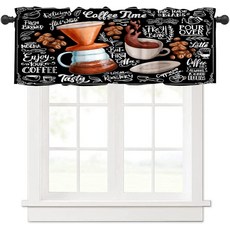 AAVEUP 주방 밸런스 커튼 빈티지 컨트리 과일 및 채소 나비 토마토 플라워 나이프 & 포크 커틀러리 밸런스 쇼트 패널 암막 트리트먼트 드레이프 다이닝 홀 거실용 137.2, 스타일-12