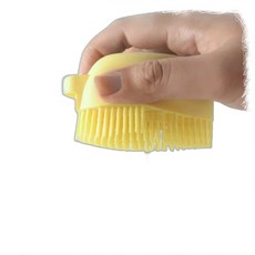 비브랜드 바디클렌져 샴푸 넣어 쓰는 실리콘 두피마사지 목욕 샤워 브러쉬, 박스포장 옐로우, 1