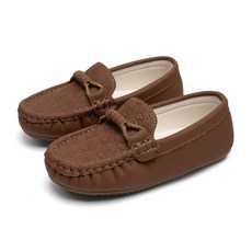 Miamooi 남아 여아 웨딩 드레스 슈즈 어린 아이 슬립온 로퍼 교복 모카신 워킹화 B01/브라운 9.5세 162249