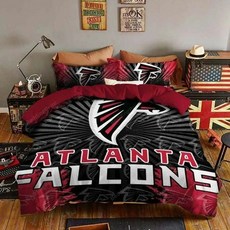 NFL 미식축구 아틀란타 팰컨스 이불 배게 커버 세트 (싱글 더블) Atlanta Falcons Duvet Cover Set, 포함