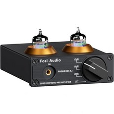 Fosi Audio 포시 오디오 박스 X2 포노 프리앰프 게인 기어가 장착 미니 스테레오 하이파이 MM 턴테이블 축음기 레코드 플레이어용 DC 12V 전원 공급 장치 포함, Fosi Audio 포시 오디오 박스 X2 포노 프리앰