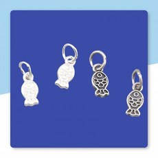 비즈톡 [SVP-26-08]순은펜던트 실버925 납작물고기 고리형 고리형 5x10mm+O링 물고기펜던트