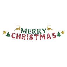 聖誕節 英文字母掛旗 XMAS 裝飾, 1個, 聖誕英文拉旗-金蔥款