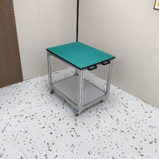 알루미늄 작업대 2단 선반 이동식 테이블 업소용 조립대 조립식, B. 더블 레이어