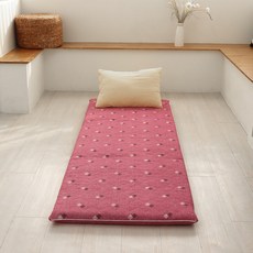 인터카마 멀티싱글 1인 가로70cm 두꺼운 양면 매트 3단접이식 바닥요 까는이불 12color, (70x195), 버드 핑크