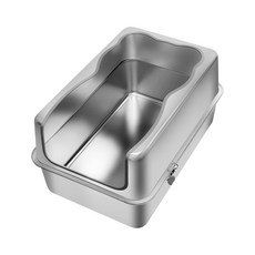 不鏽鋼貓砂盆 超大號頂入式防外濺耐抓易清洗貓廁所, 1個, 30