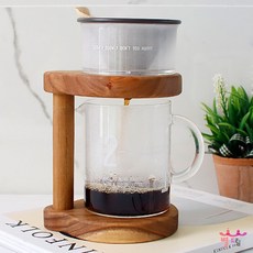 핸드드립 원목 거치대 나무 드립커피 추출기 스탠드 홀더, 레인트리, 1개
