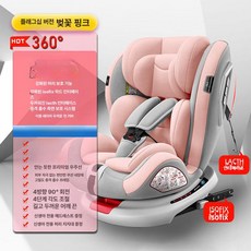 레인드랍스 쌍둥이카시트 카시트 쌍둥이 주니어카시트, 1개, 체리블라썸핑크 ISOFIX + 측면윙보호 90