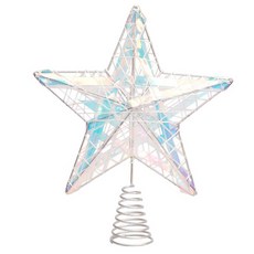 聖誕樹頂星鐵五角星聖誕樹裝飾，節慶裝飾，聖誕派對裝飾, 1個