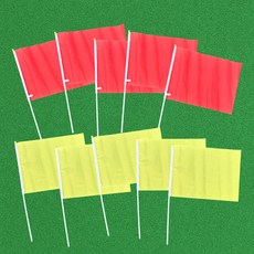 응원깃발 레드5장+옐로우5장 1세트 응원 체육 팀게임 단체행사 미니 소품, 단품
