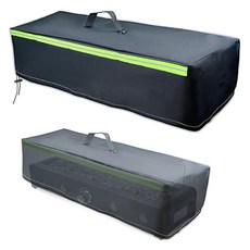 74.9cm(29.5인치) 직사각형 테이블 탑 화덕 커버 야광 스트라이프 드로스트링 손잡이가 있는 야외 화덕용 방수 커버, 74.9cm(29.5인치) 직사각형 테이블 탑 화덕 커