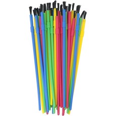 DGBRSM 30PCS 4색 컬러풀 디테일 페인팅 키트 플라스틱 페인트 브러시 벌크 파티 아트 공예를 위한 오일 수채화