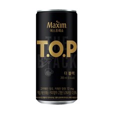 동서 맥심 TOP 티오피 더블랙 200ml 사무실 스터디카페 고객 캔커피, 1개