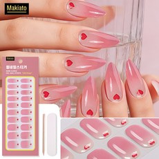 Makiato 램프 필요없는 붙이는 네일 젤 스트립 22p 1세트, 1개, 라인로트 2604-4305