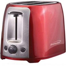 브렌트우드 TS-292R 쿨 터치 2슬라이스 엑스트라 와이드 슬롯 토스터 레드, Red and Stainless