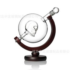 骷髏造型玻璃醒酒器套裝附骷髏杯, 白色, 1個