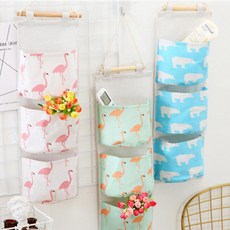 수납 소품걸이 북유럽 스타일 패브릭 소품벽걸이, 민트오렌지플라밍고