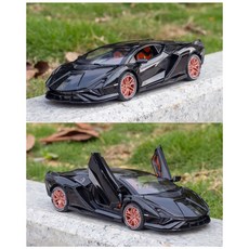 Wendy 1/24 藍寶堅尼 閃電 SIAN FKP 37 高仿真合金車 1:24, 1個, 魅影黑(CZ24001)