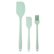 3PCS/1Set 핑크/그린/블랙 실리콘 주걱 크림 브러쉬 스크레이퍼 케이크 조각 주방 베이킹 도구 DIY 케이크, 기타, 03 1Set-Green