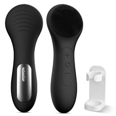 진동 클렌저 실리콘 세안 브러쉬 진동 온열 세안기, 블랙