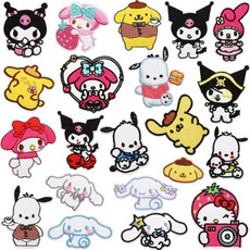 日本動漫刺繡布貼 可愛卡通裝飾章仔, 1個, 一套21个