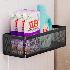 세탁기/냉장고 자석 수납선반 세탁실 자석선반 자석세제정리함 철제 바구니, 블랙, 1개