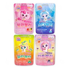 프린세스 캐치티니핑 젤리 4종, 1세트, 200g, 하츄왕관+사뿐소다+뽀니컬러+아름하트