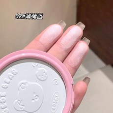 gege bear 皮革軟萌清透定妝粉餅, 1個, 02#薄荷藍,10g
