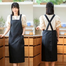 레뷰가운 AE26LL 롱앞치마 바리스타 애견카페 양식 카페 제빵 서빙 주방 앞치마, AE26LL 검정_일반, 1개