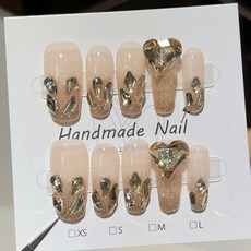 璀璨星河美甲貼片成品手工甲 設計 操作簡單, 1個, HNP109-長T(實品拍攝),M碼