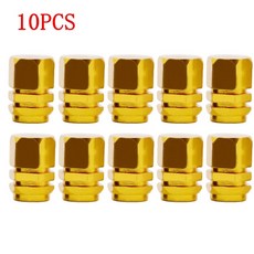 4/10Pcs 자동차 바퀴 타이어 밸브 줄기 캡 알루미늄 림 커버 Airdust 방수, 10pcs yellow