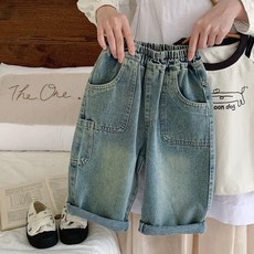 兒童牛仔褲春秋長褲新款兒童春裝褲子寬鬆兒童長褲潮酷炸街褲子潮