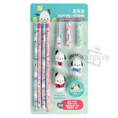 린디나 포차코 피규어 연필 보호캡 연필깎이 세트, 1개, 그린