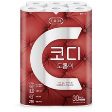 코디 도톰이 3겹 데코 롤화장지, 30m, 30롤, 2개