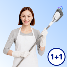 [모서리와 바닥청소를 한 번에]집안굿 욕실 바닥 청소솔 화장실 청소도구, 2개, 퓨어화이트